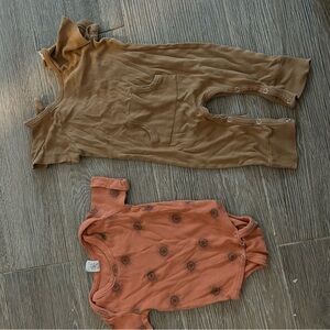 kate quinn brown and rust two-piece baby one-pieces bodysuits